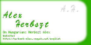alex herbszt business card